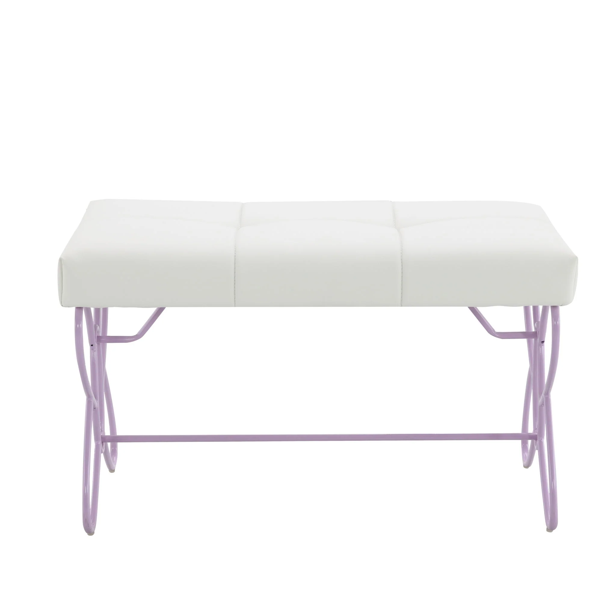 Priya II - Synthetic Leather Purple Bench - Purple / White - Image 3