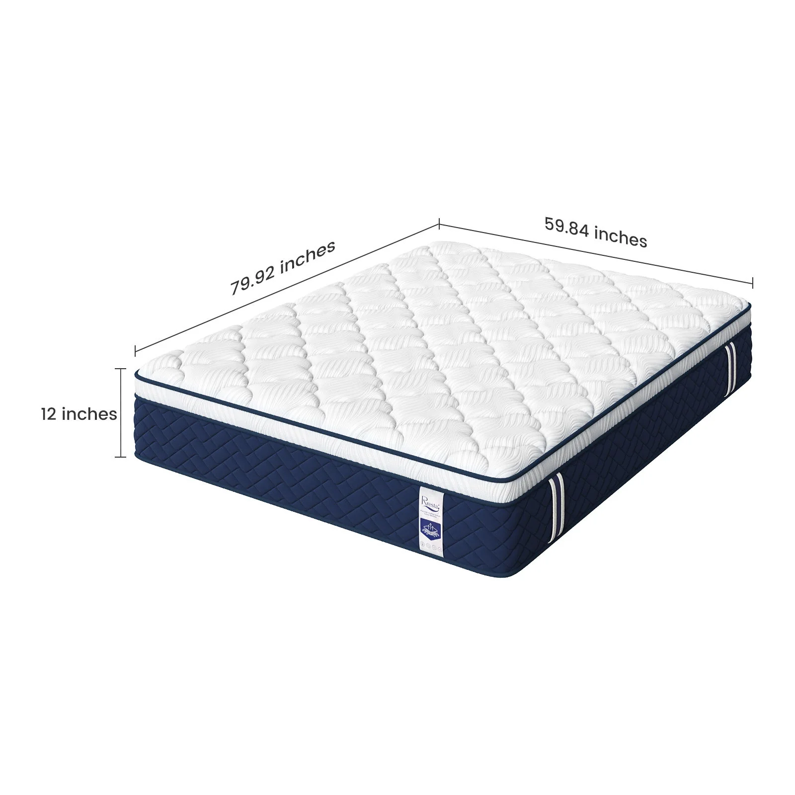 Rresta Hotel Collection - 12" Medium Firm Hybrid Mattress With 5 Zone Support For Back & Hip Relief, Fiber Free, Certipur Us Certified - Image 4