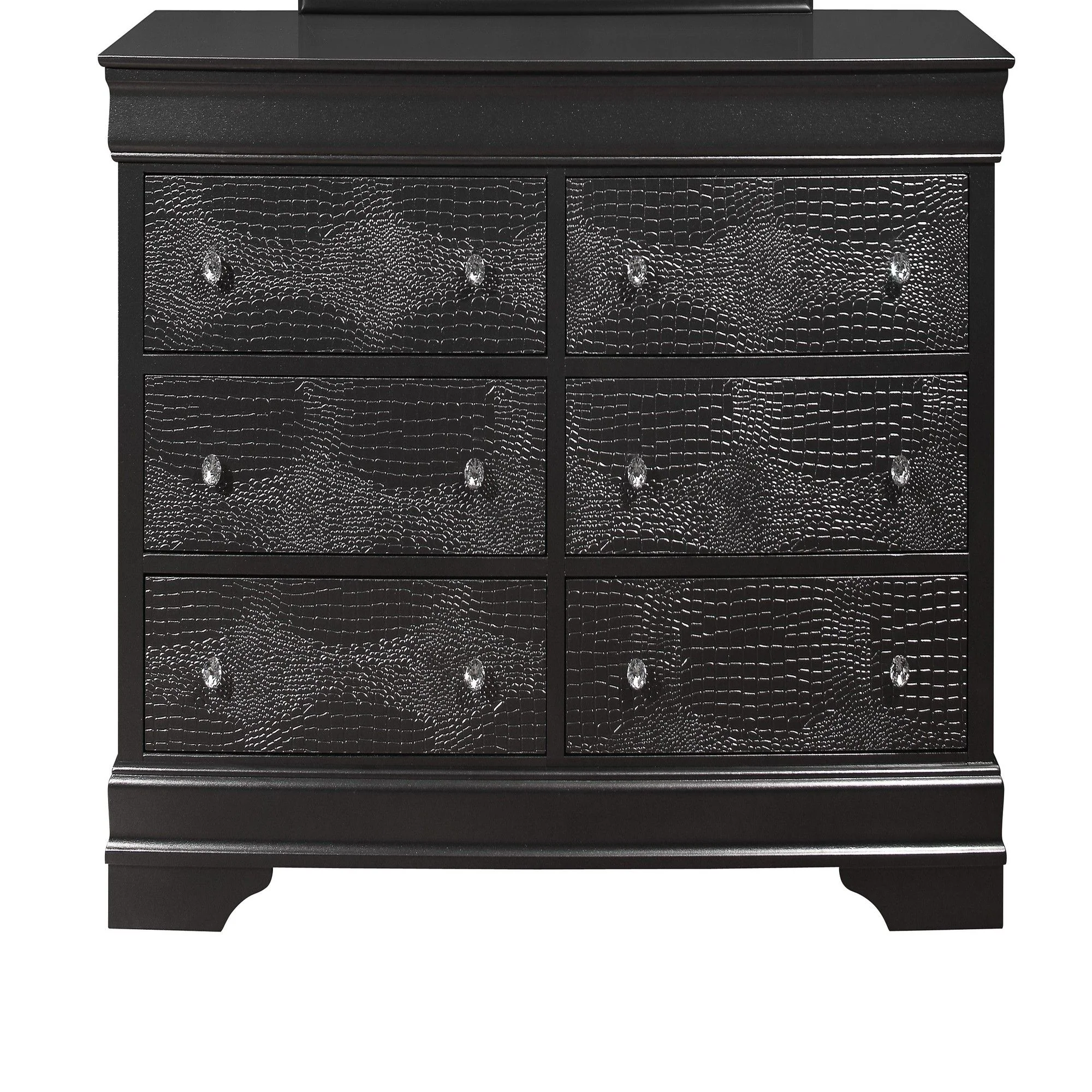 Shaker - 5 Pieces Bedroom Set With Crystal Inspired Tufted Headboard And LED Lighting - Image 6