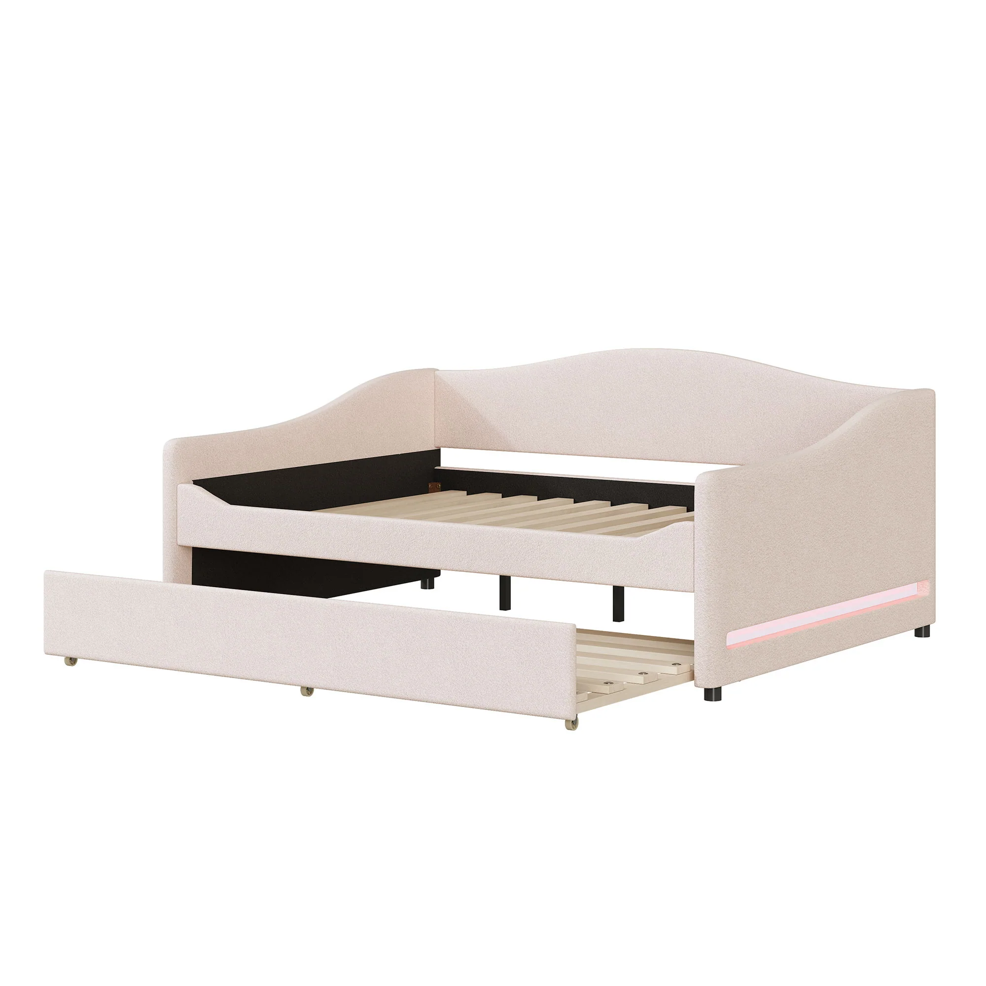 Upholstered Daybed With Light And Trundle - Image 12