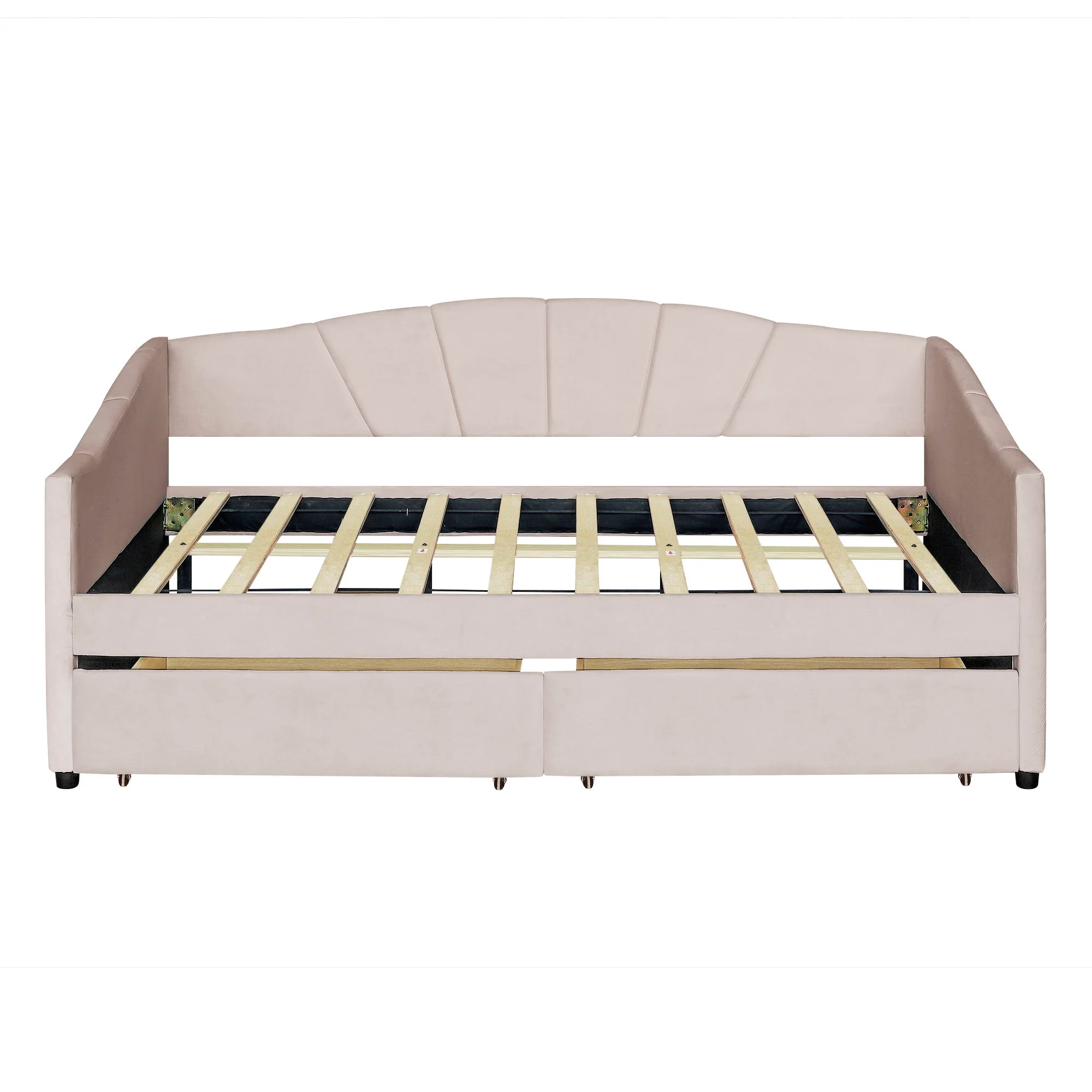 Upholstered Daybed With Two Drawers And Wood Slat - Image 10