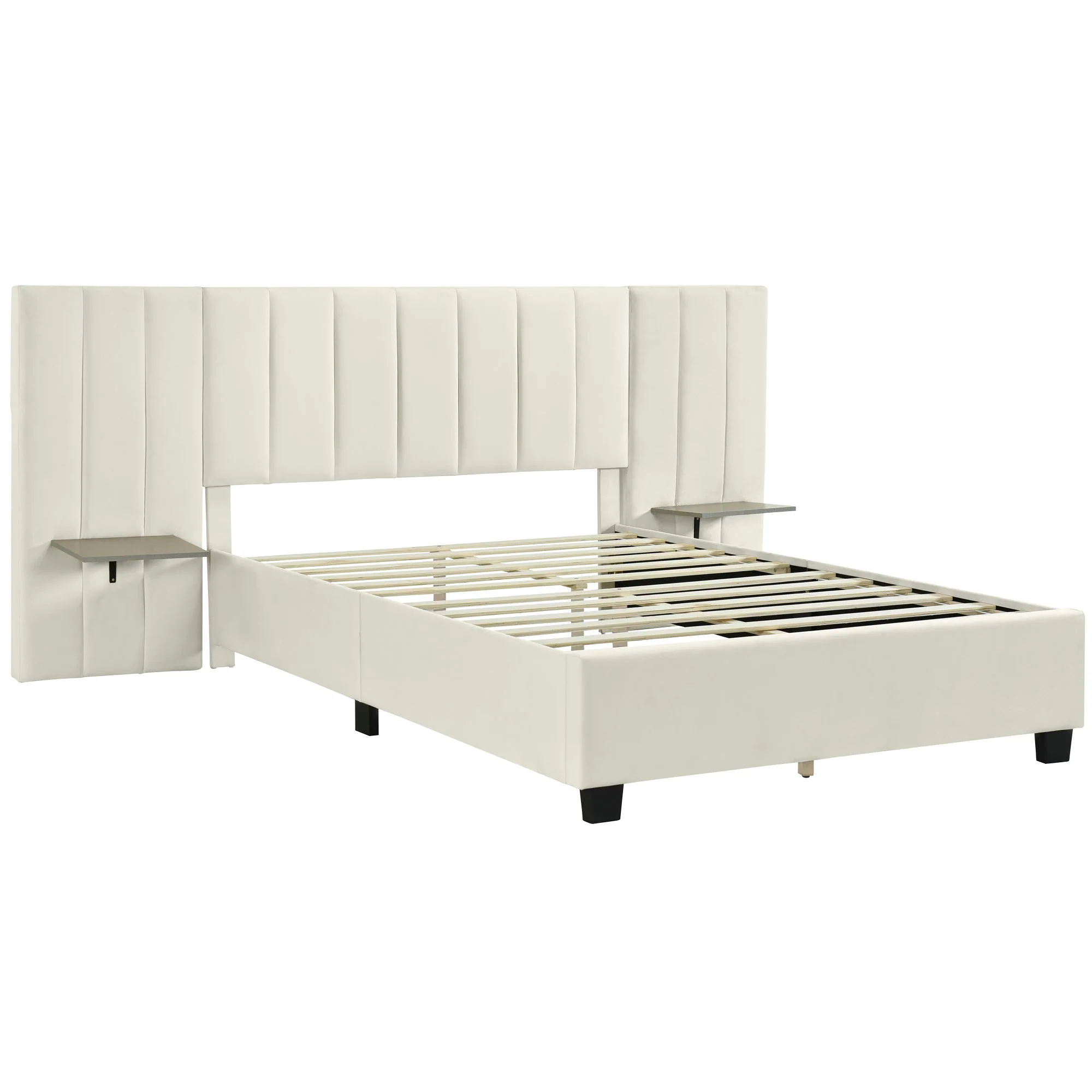 Upholstered Platform Bed With Big Headboard - Image 16