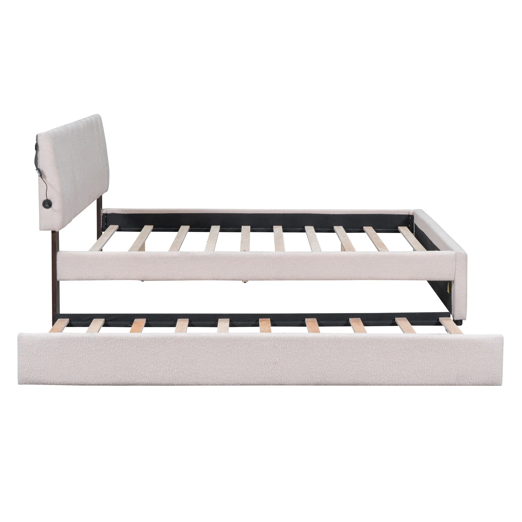 Upholstered Platform Bed With Trundle - Image 5