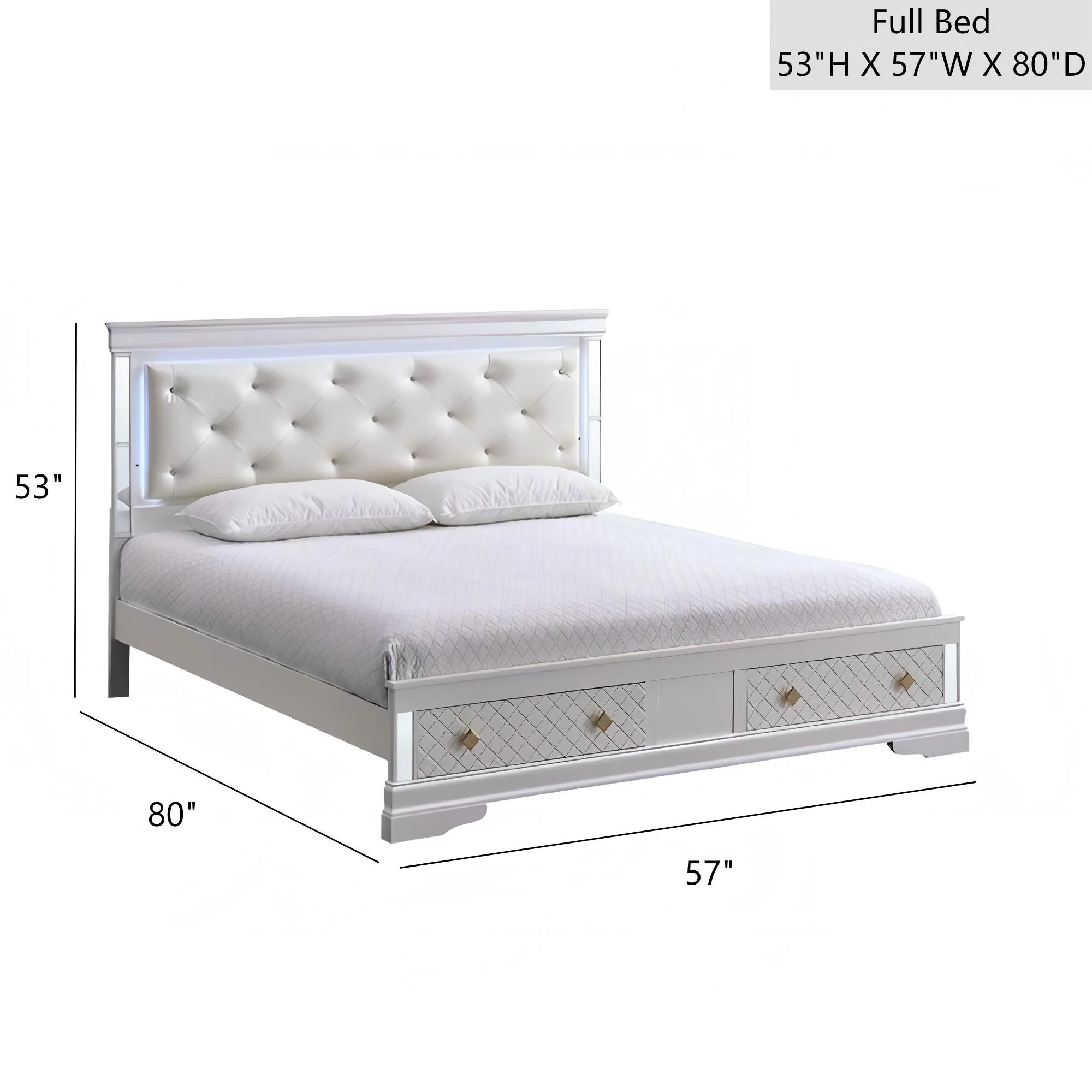 Verona - Bed With LED Accent Lighting, 2 Drawers - Image 4