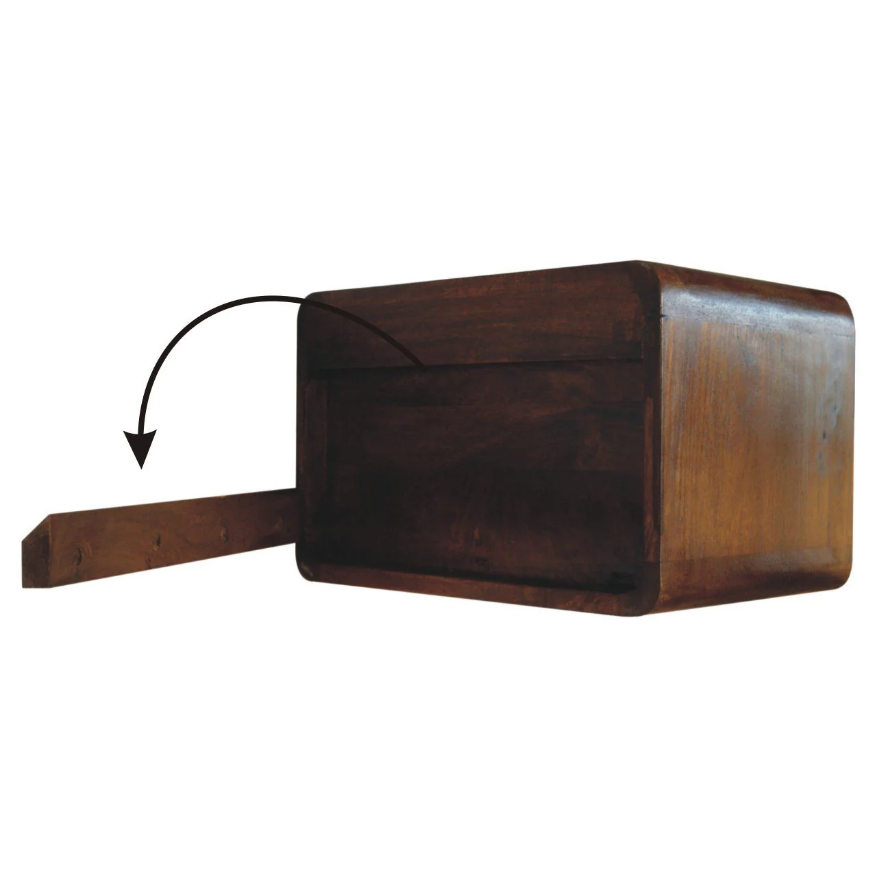 Wall Mounted Open Woven Bedside Table - Chestnut - Image 3